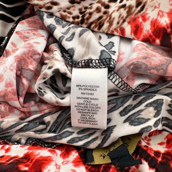 Melissa Paige Woman's Leopard Print Maxi Skirt 2X Polyester Spandex Blend - Picture 6 of 7